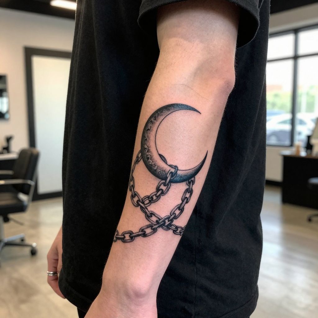The Crescent and Chains Tattoo