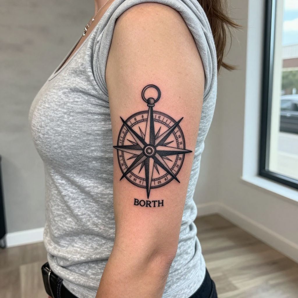 Nautical Compass with Coordinates