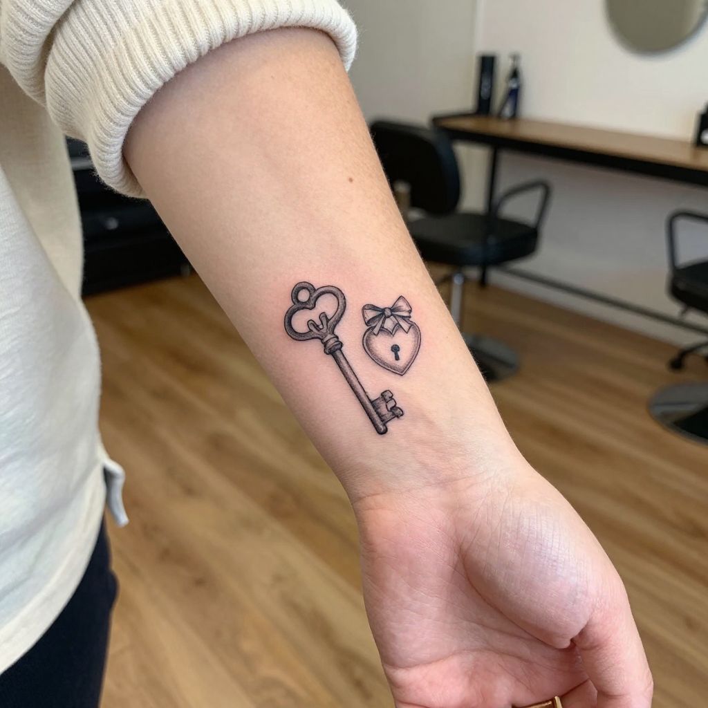 Heart and Key Tattoo