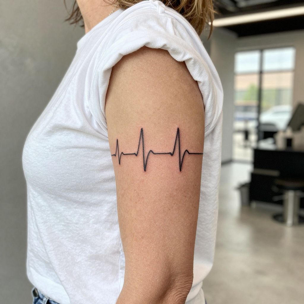 Heartbeat Line with Son’s Name