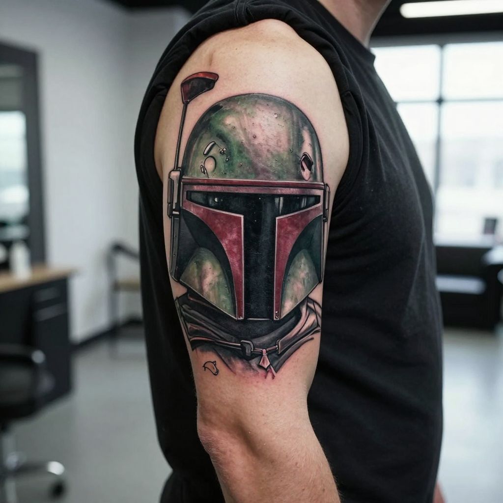 Boba Fett’s Helmet in Realistic Style