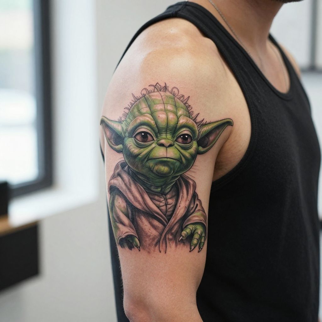 Yoda Wisdom Portrait Tattoo
