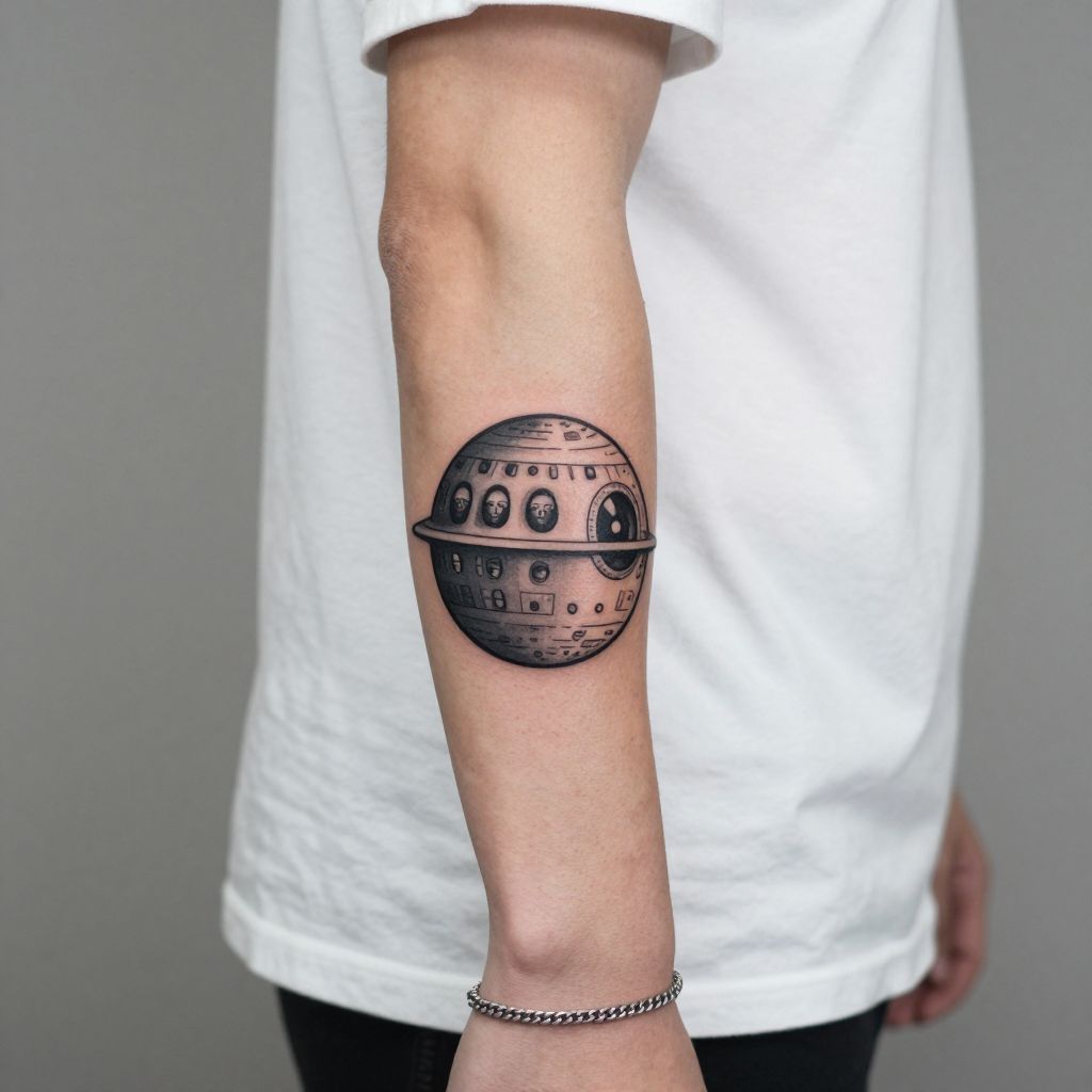 Death Star Outline Tattoo