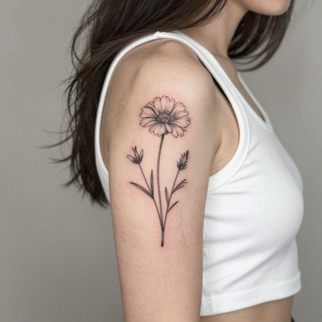 Delicate Flower Outline