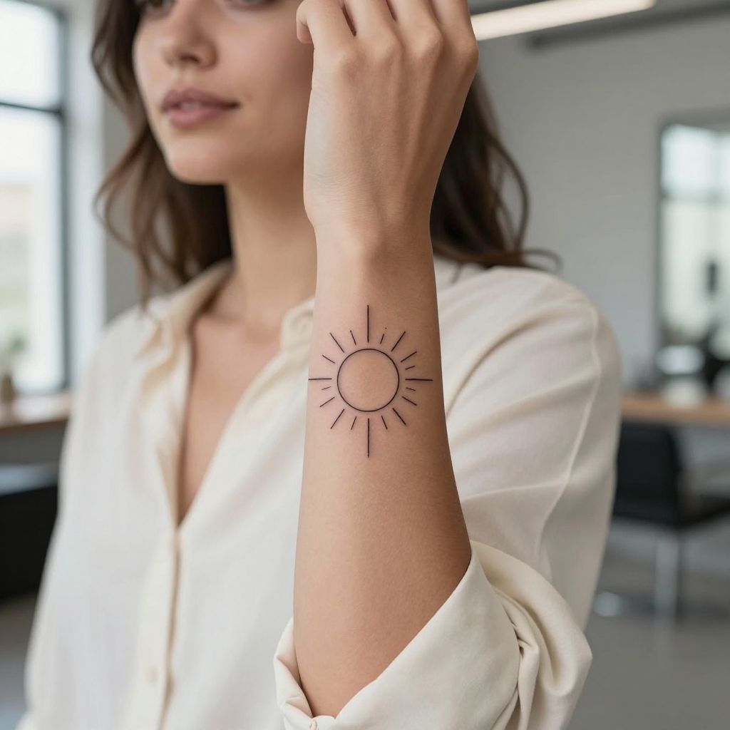 Minimalist Line Art Sun
