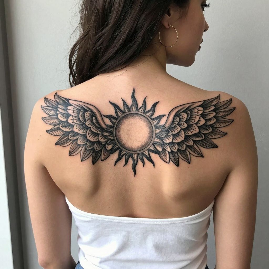 Sun with Mandala Wings