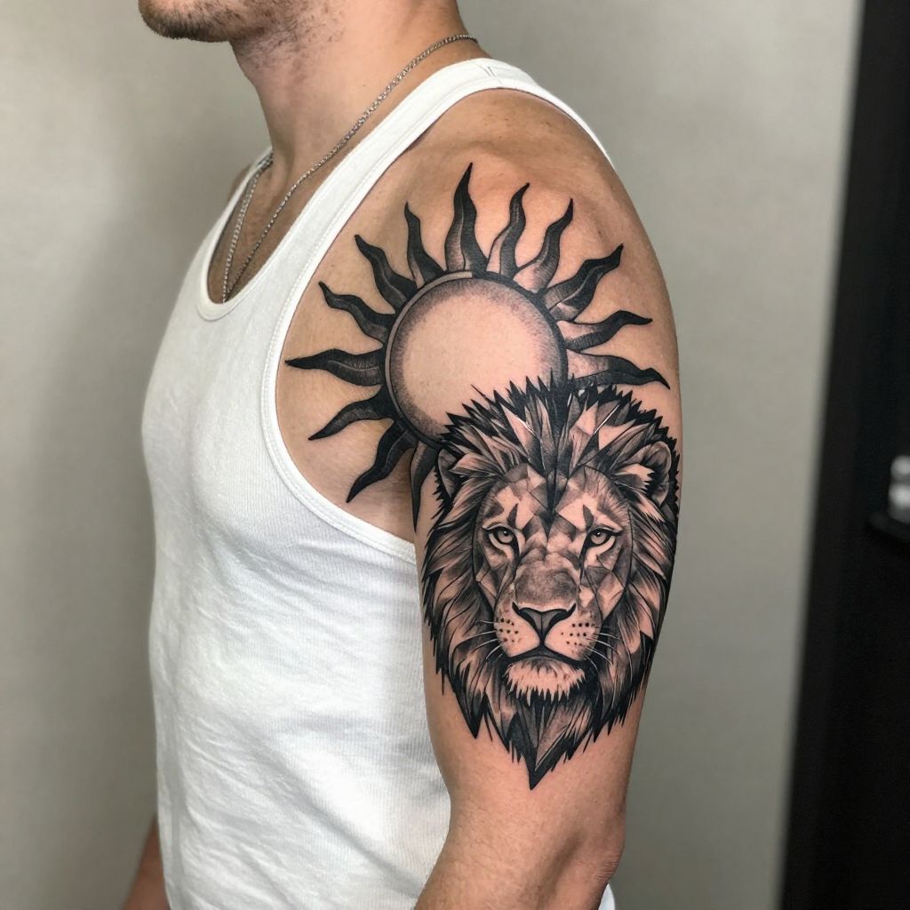 Sun with Geometric Animals