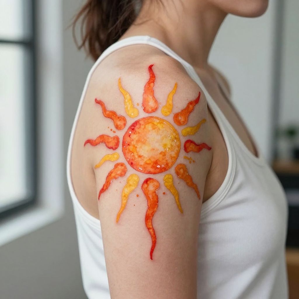 Watercolor Sunburst