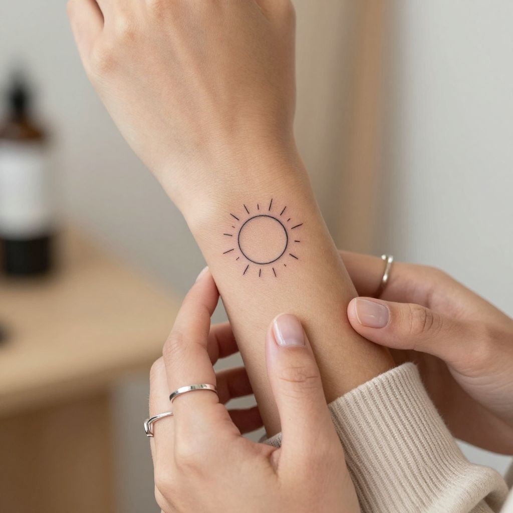 Small Solar Symbol on Finger