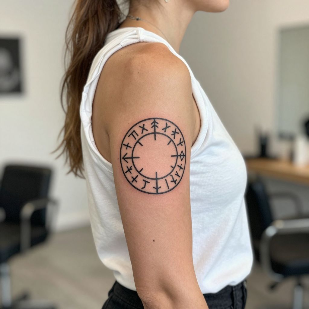 Mystic Rune Circle tattoo