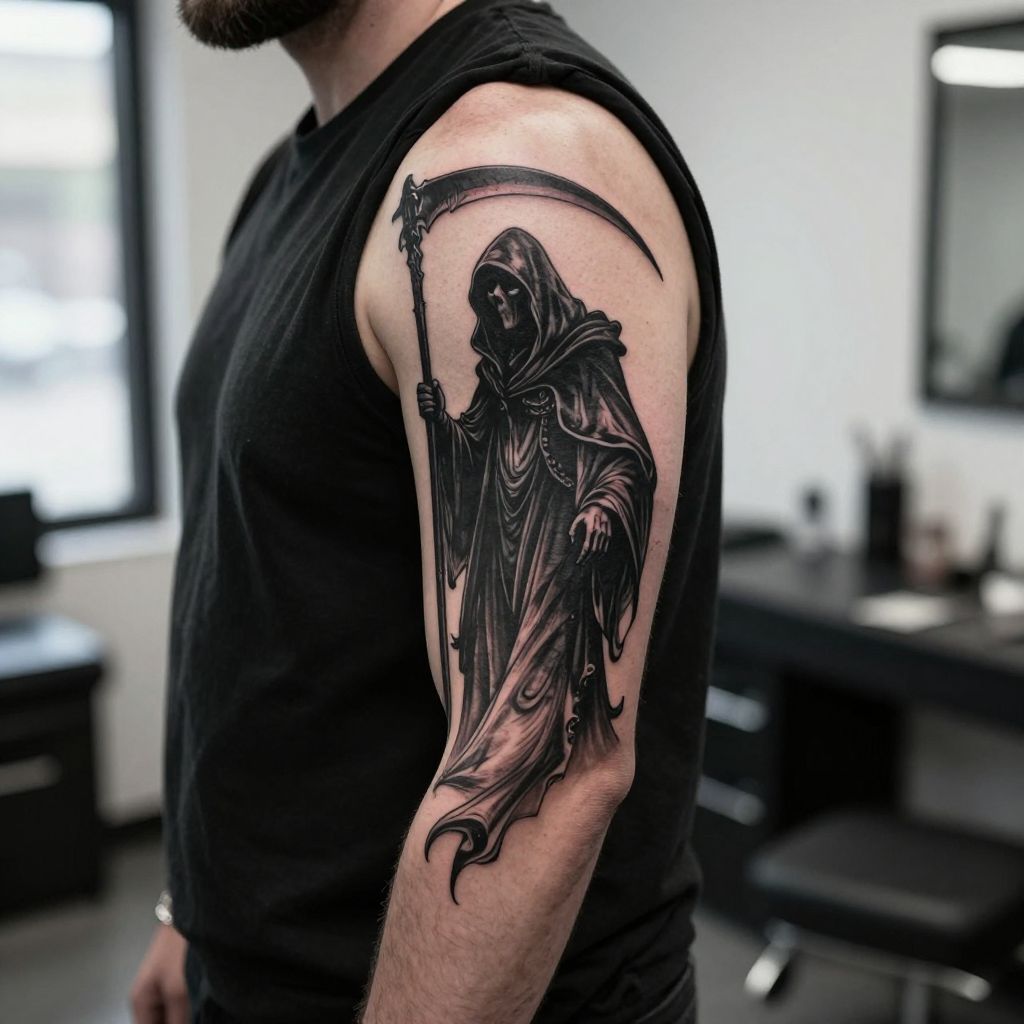 The Grim Reaper Silhouette tattoo