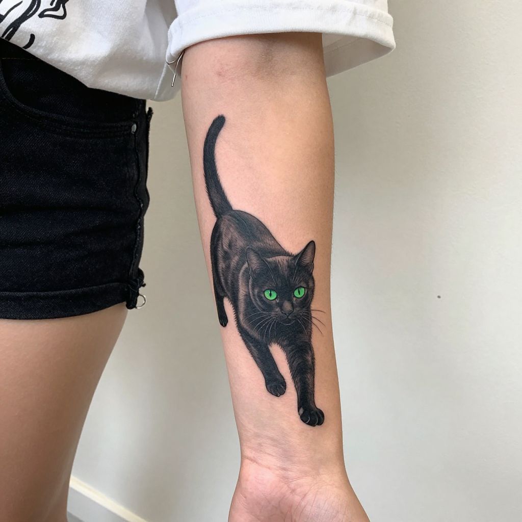 Witch’s Familiar - Black Cat tattoo