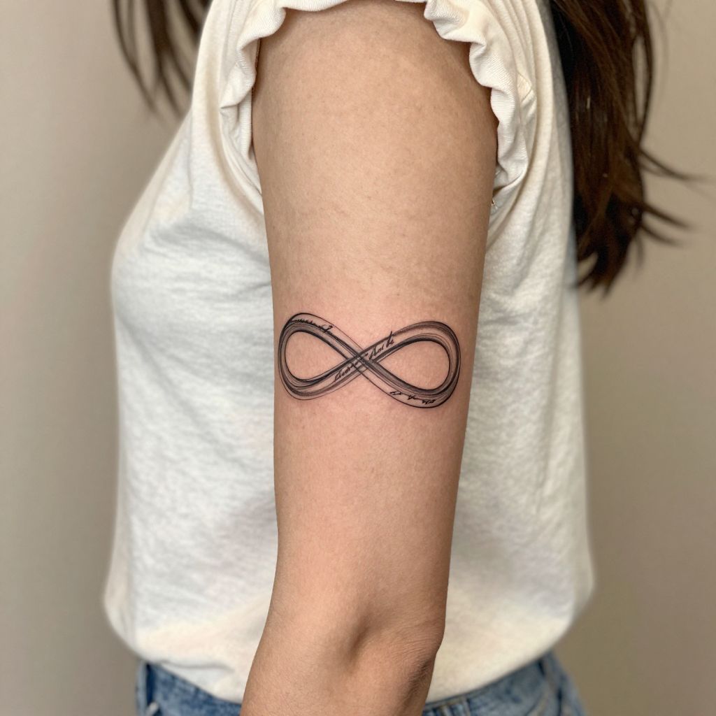 Infinity Symbol with Names tattoo