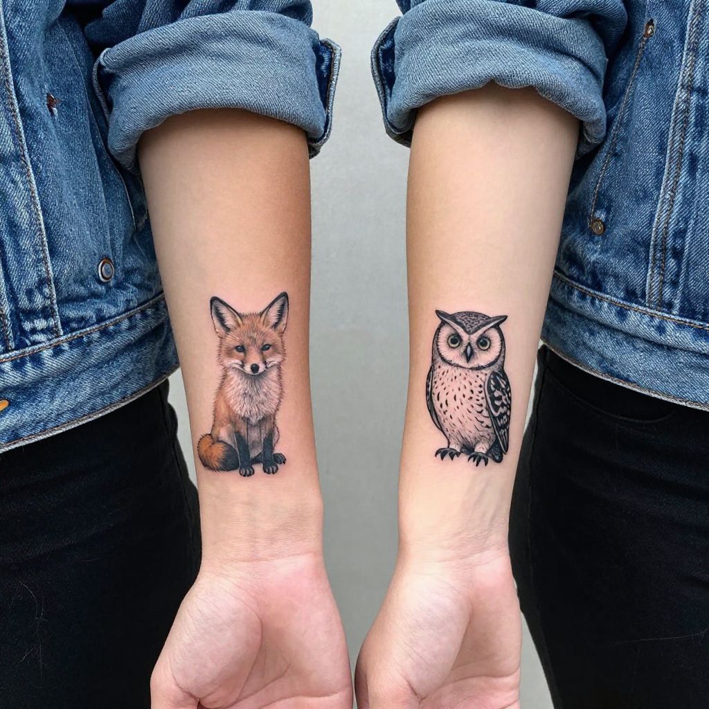 Cute Animal Pairs tattoo