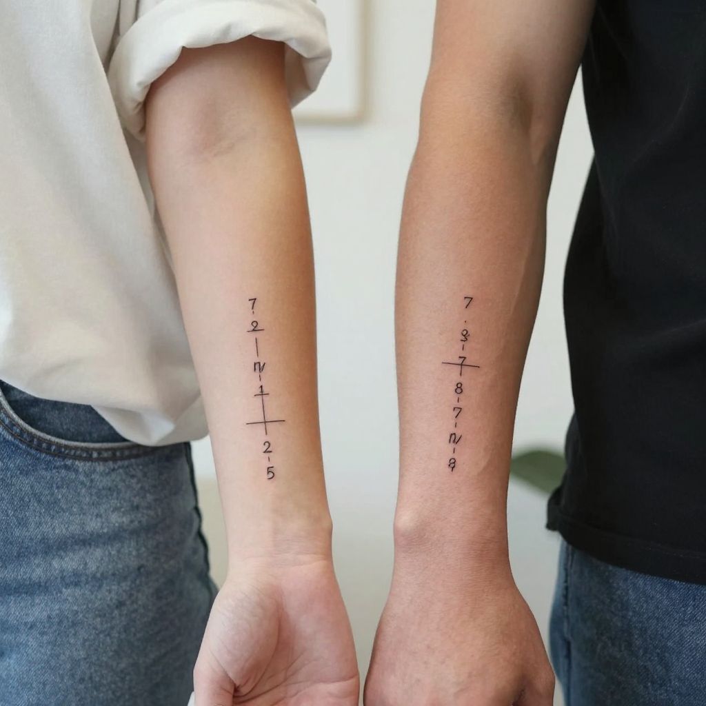 Coordinates of a Special Place tattoo