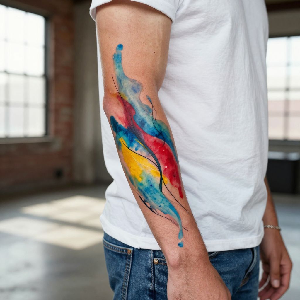 Abstract Watercolor Tattoo