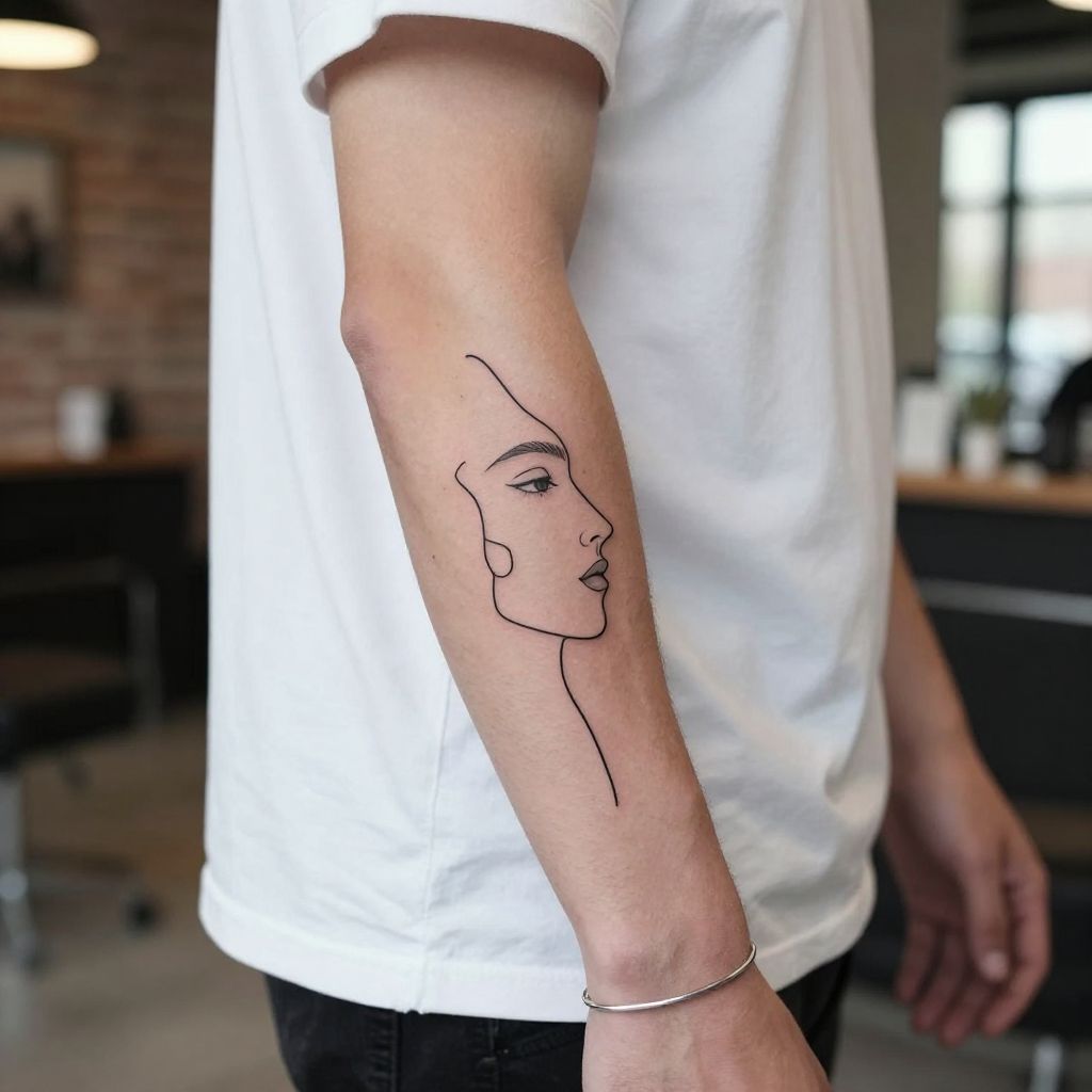 Minimalist Line Art Tattoo