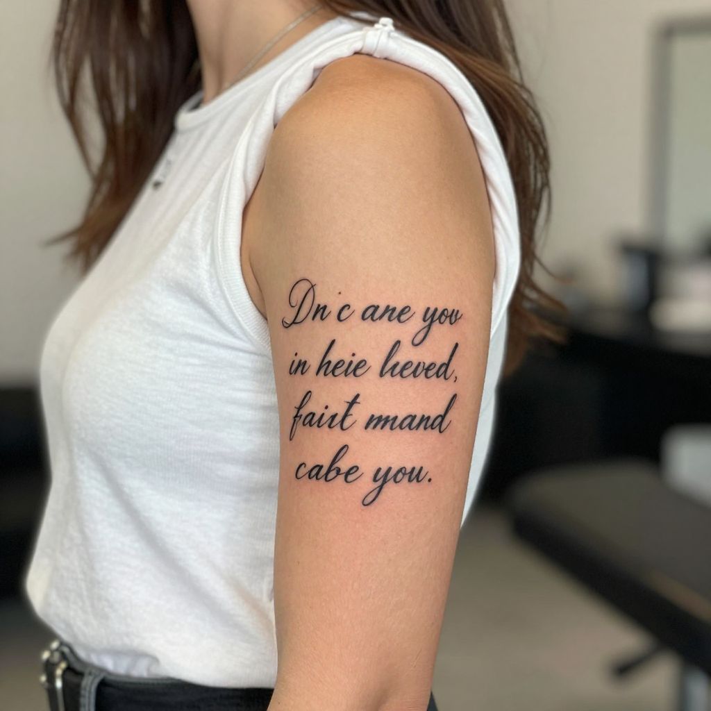 Scripted Empowerment Quote Tattoo