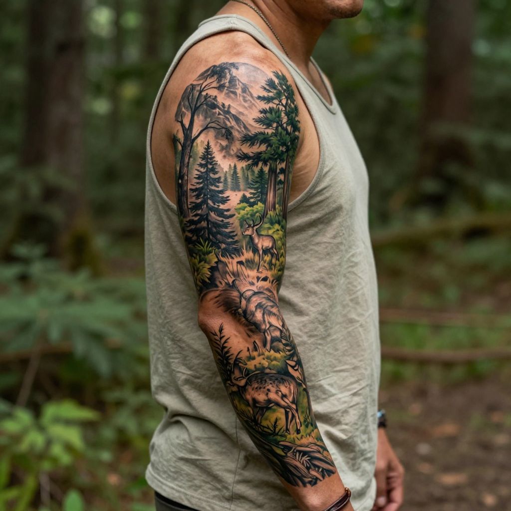 Realistic Nature Scene Sleeve