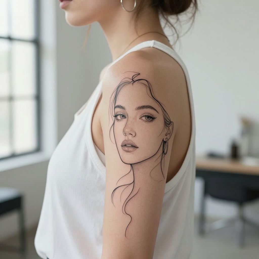 Portrait Outline Tattoos