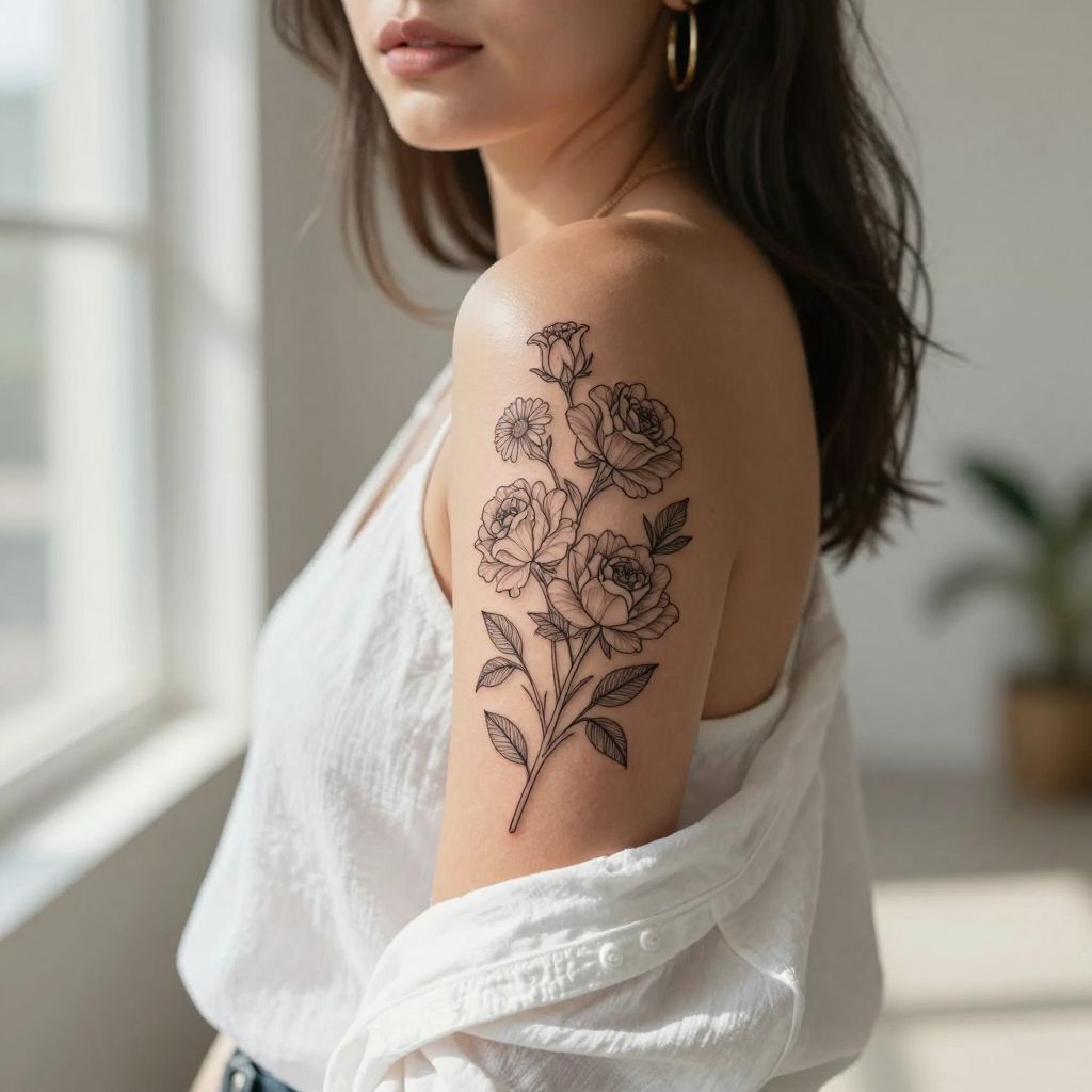 Floral Line Art