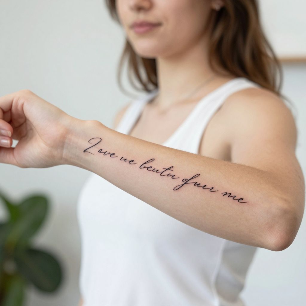 Script Outline Tattoos