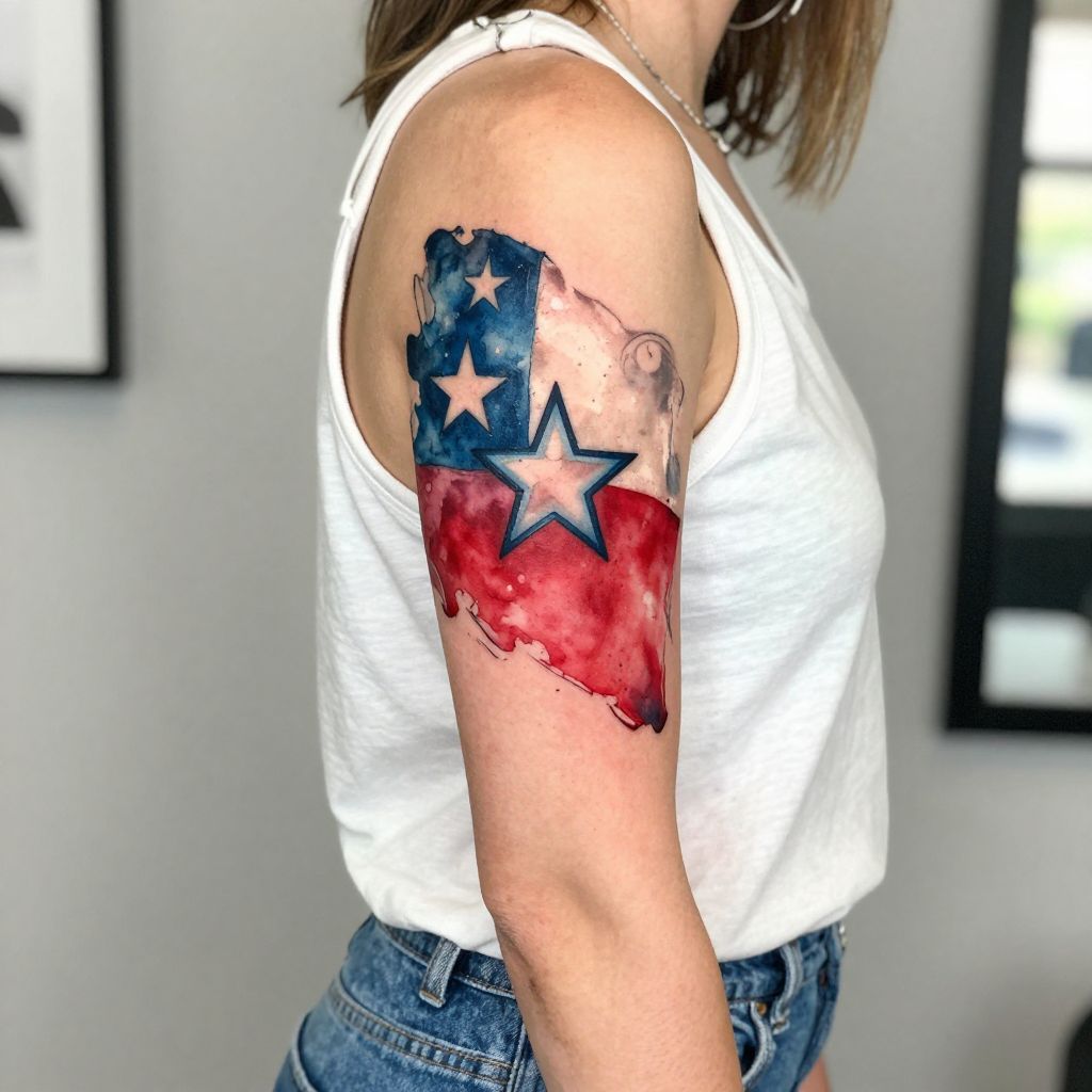 The Texas Flag in Watercolor