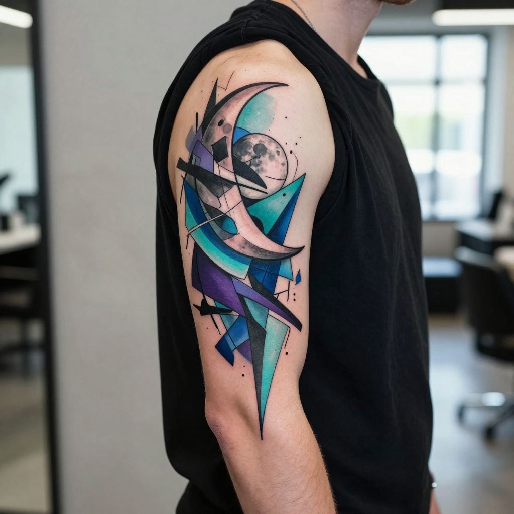 Abstract Moon Art tattoo