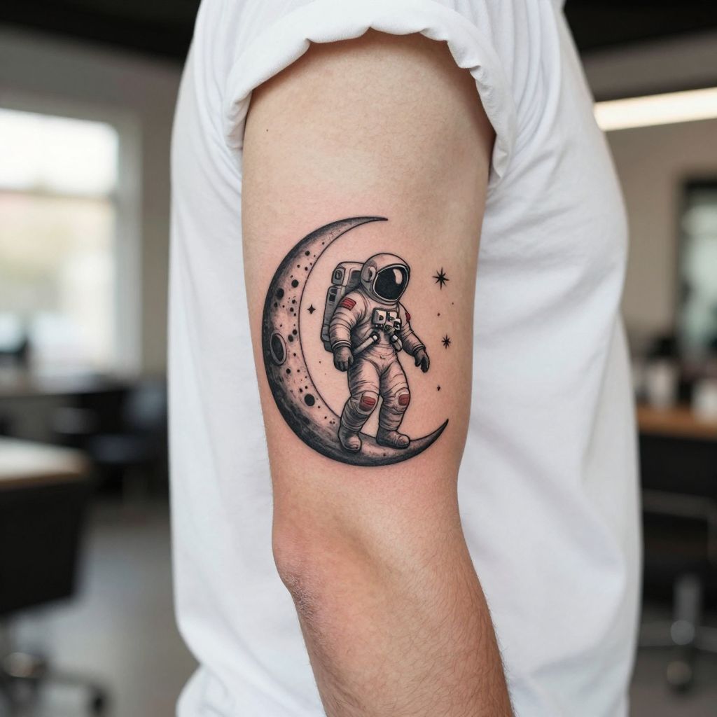 Astronaut Moonwalk tattoo
